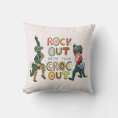 Coussin Crocodile Drôle de Pun Rock Out avec votre croc de (Recto)