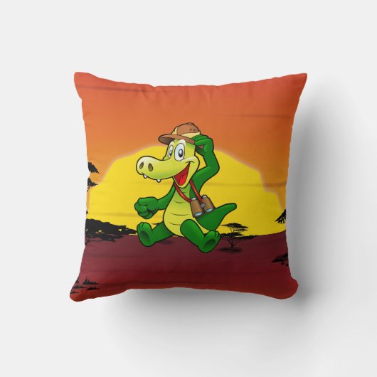 Coussin Crocodile heureux (Verso)