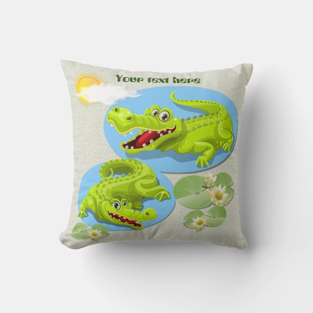 Coussin Crocodile souriant ! (Recto)