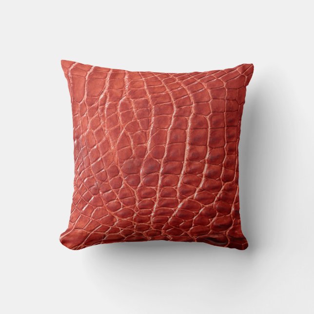 Coussin Crocodile texture cuir (Recto)