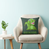 Coussin crocodile vert foncé (Chaise)