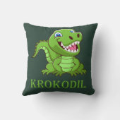 Coussin crocodile vert foncé (Verso)