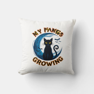 Coussin Crocs Halloween Chat Noir Lune Bleue Chauves-Souri