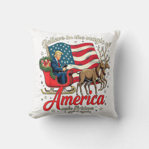 Coussin Croire à la magie de l'Amérique faire Noël Gre