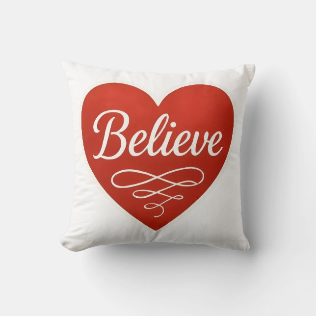 Coussin Croire au cœur (Recto)