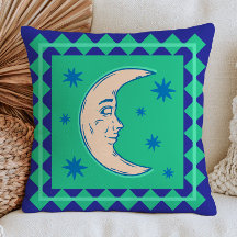 Croissant de Lune Bohème Vert & Bleu Céleste