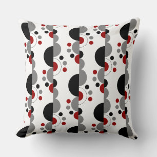 Coussin Croissants Abstraits 01 - Rouge rubis