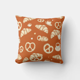 Coussin Croissants et Pretzels de Boulangerie Rustique Des