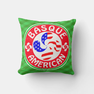 Coussin Croix basque-américaine Euskara Lauburu