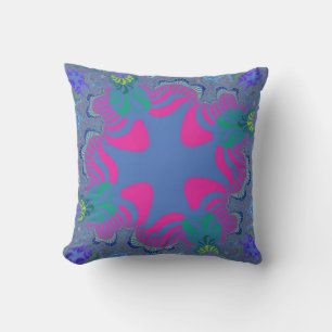 Coussin Croix Bleue rose et Cornflower
