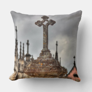 Coussin Croix de cimetière en gros plan, Portugal