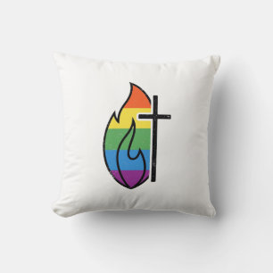 Coussin Croix de Flamme Arc-en-ciel Vintage Design Vectori