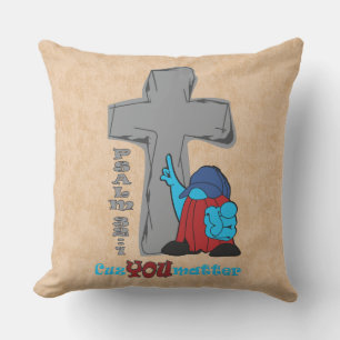 Coussin Croix de pierre parce que vous comptez Psaume 32 1