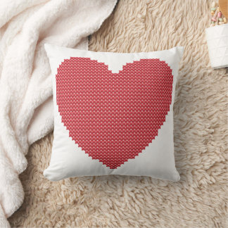 Coussin Croix du coeur rouge Faux