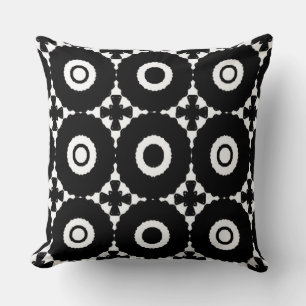 Coussin Croix et cercles noirs et blancs lancent l'oreille