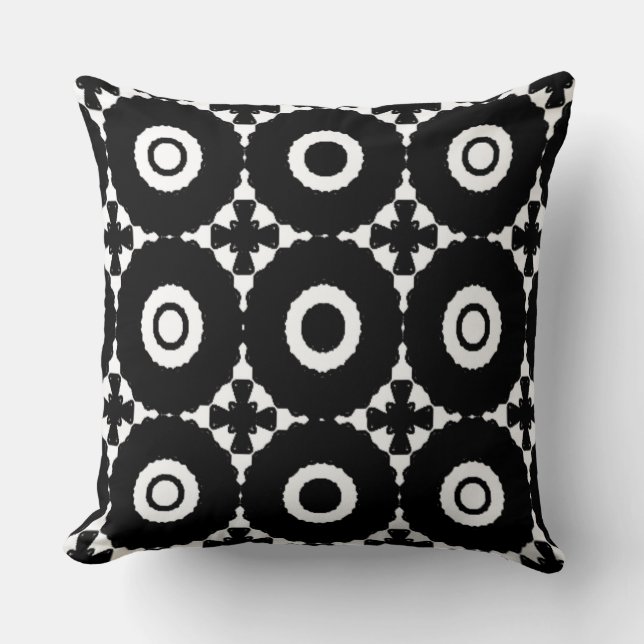Coussin Croix et cercles noirs et blancs lancent l'oreille (Recto)