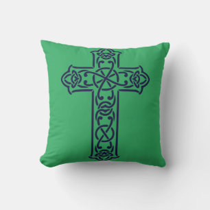 Coussin Croix haute celtique bleue