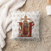 Coussin Croix mariale religieuse catholique de Guadalupe (Couverture)