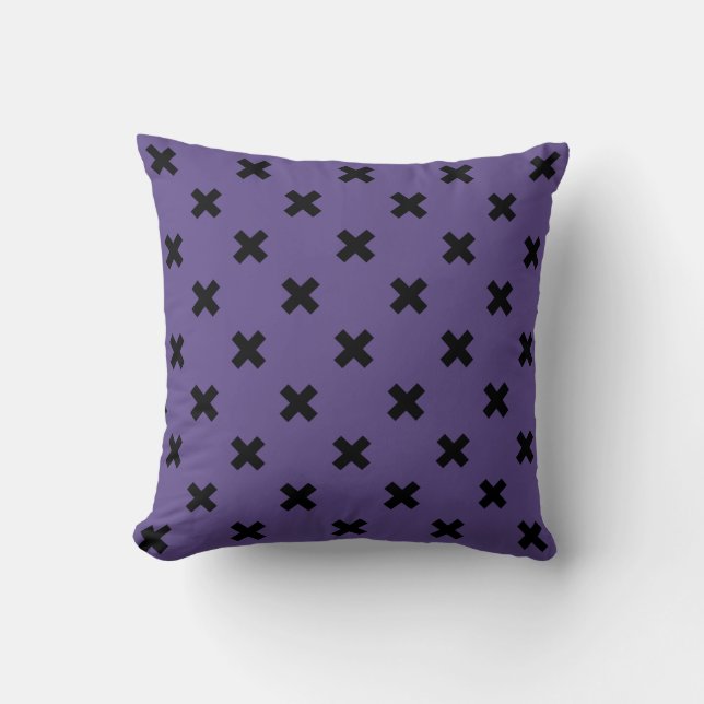 Coussin Croix noire sur ultra violet (Recto)