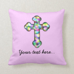 Coussin Croix rose personnalisée