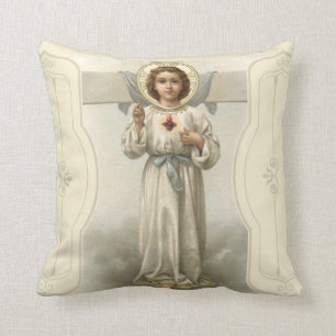 Coussin Croix sacrée de coeur de Jésus-Christ