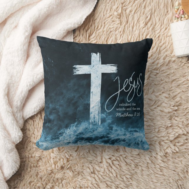 Coussin Croix sur l'Écriture de l'eau Double Face (Couverture)