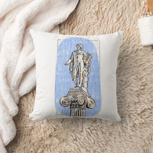 Coussin Croquis aquarelle de la statue d'Apollon (Couverture)