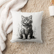 Croquis au crayon de chat mignon