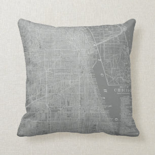 Coussin Croquis de Chicago City Map