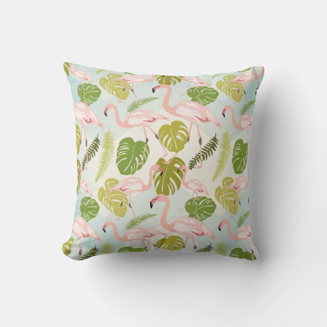 Coussin Croquis de flamand rose à la main. Illustration vi (Recto)