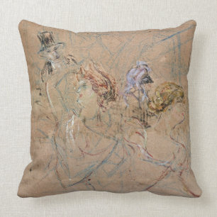 Coussin Croquis de Henri De Toulouse-Lautrec pour 'au