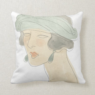 Coussin Croquis de mode Flapper - Portrait