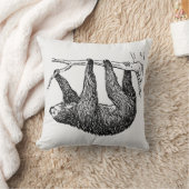 Coussin Croquis de paresseux noir et blanc  (Couverture)