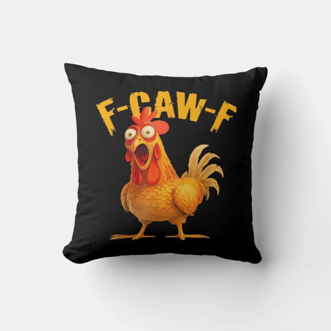 Coussin Crow Humor F-Caw-F Gothic Funny Retro Cool (Recto)