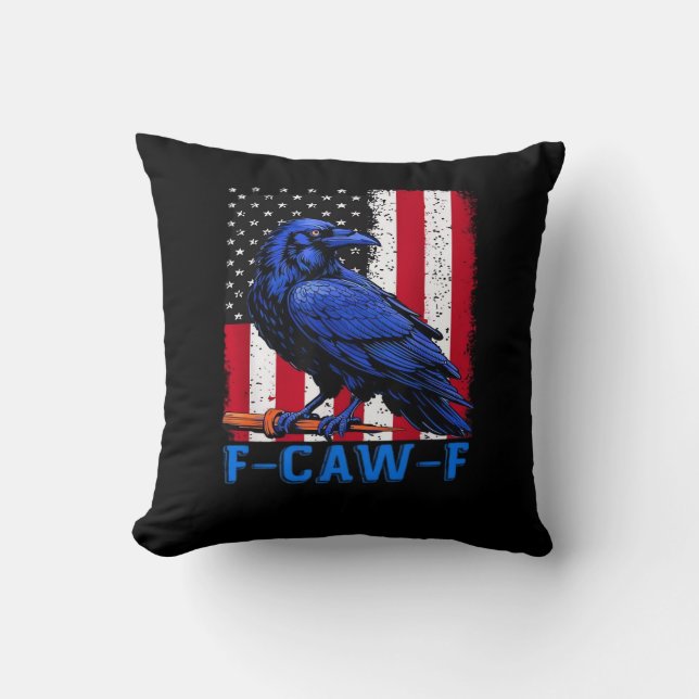 Coussin Crow Raven Funny F-Caw-F Minimal Clean (Recto)
