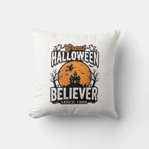Coussin Croyant d'Halloween Vintage Depuis 1966 Graphique_