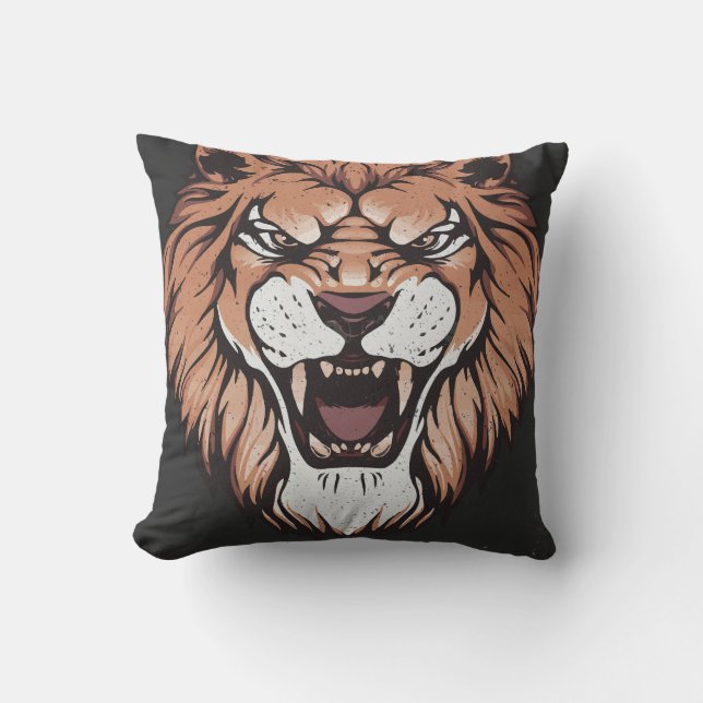 Coussin Croyez la motivation du lion rugissant (Recto)