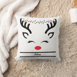 Coussin Croyez les rennes de Noël mignons