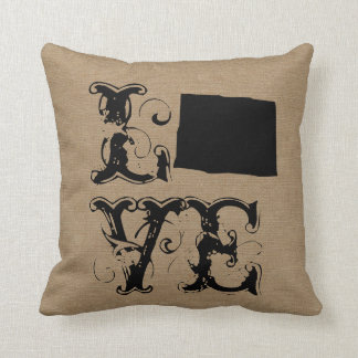 Coussin Cru chic rustique de toile de jute d'état du
