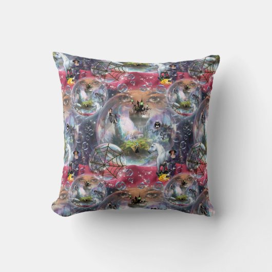 Coussin Crystal Ball Halloween sorcière (Recto)