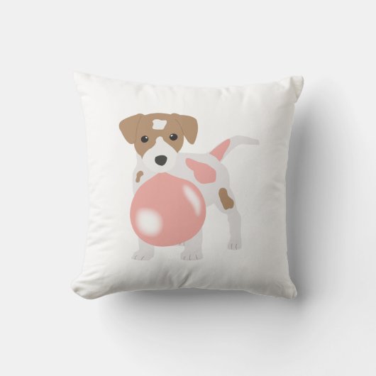 Coussin Cube Bubble Gum Chien Chien Chiot Poussant Bubble (Recto)