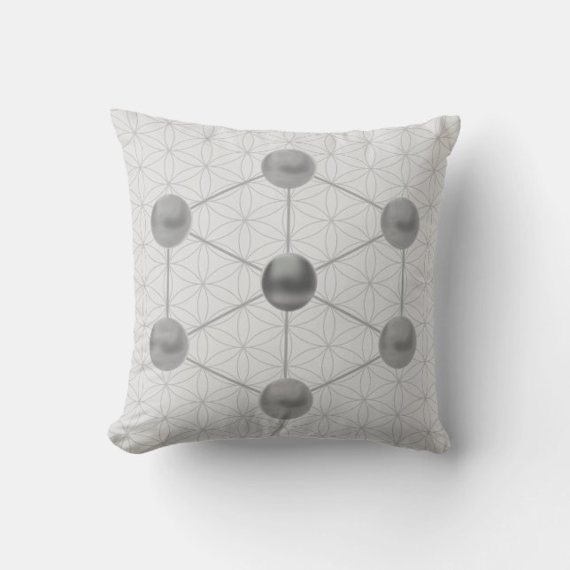 Coussin Cube de Metatron et fleur de vie (Recto)