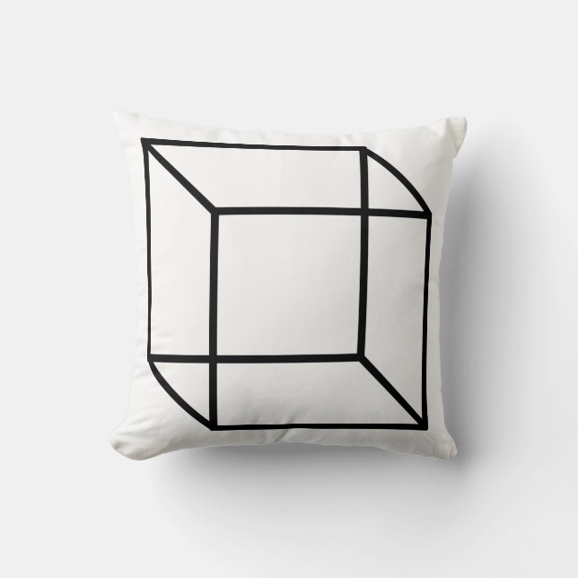 Coussin Cube géométrique noire moderne en plan (Recto)