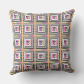 Coussin Cube pastel avec rayures répétées (Verso)