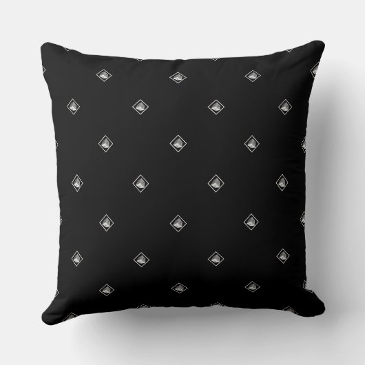 Coussin Cube Pyramide Répéter Noir (Verso)