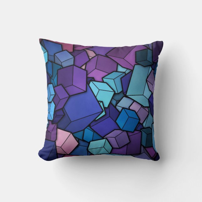 Coussin Cubes Abstraits (Recto)