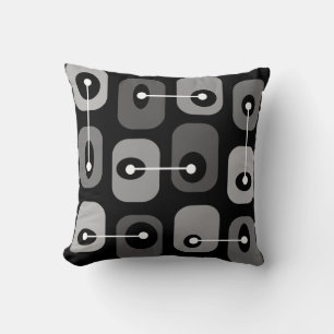 Coussin Cubes cramoisi Abstraits Argent noir