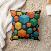 Coussin Cubes galore on black Throw Cushion (Couverture)