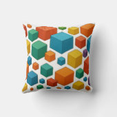 Coussin Cubes galore on white Throw Cushion (Verso)