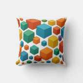 Coussin Cubes galore on white Throw Cushion (Recto)